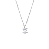 Halskette in 18 Karat Weissgold mit gefasstem Zirkonia - 263337